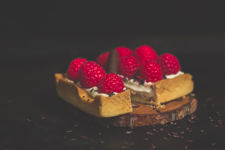 Cookie à la framboise en gros plan